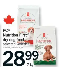 Fortinos PC NUTRITION FIRST DRY DOG FOOD offer