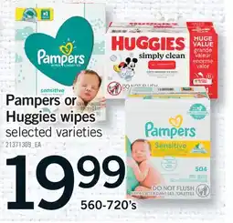 Fortinos PAMPERS OR HUGGIES WIPES, 560-720's offer