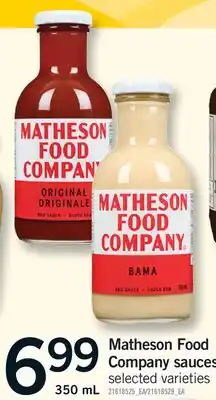 Fortinos MATHESON FOOD COMPANY SAUCES offer
