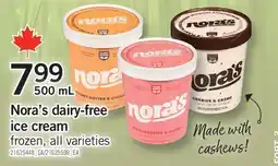 Fortinos NORA'S DAIRY-FREE ICE CREAM offer
