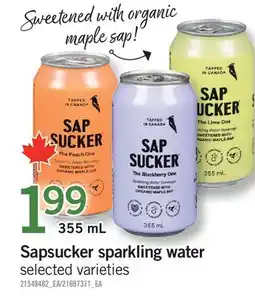 Fortinos SAPSUCKER SPARKLING WATER offer
