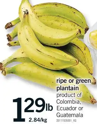 Fortinos RIPE OR GREEN PLANTAIN offer