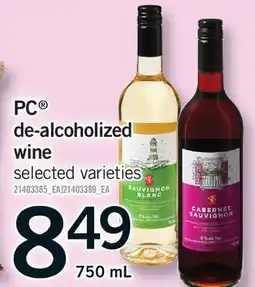 Fortinos PC DE-ALCOHOLIZED WINE offer