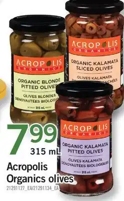 Fortinos ACROPOLIS ORGANICS OLIVES offer