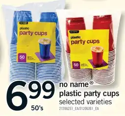 Fortinos NO NAME PLASTIC PARTY CUPS, 50'S offer