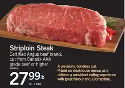 Fortinos STRIPLOIN STEAK offer