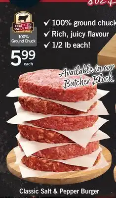 Fortinos CLASSIC SALT & PEPPER BURGER offer