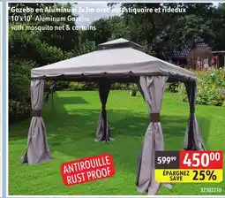 Sushi Shop 10' x 10' Aluminum Gazebo with mosquito net & curtains offer
