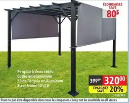 Sushi Shop 2Side Pergola on Aluminum Steel Frame 10'x10' offer