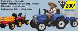 Sushi Shop Ride on Tractor with Trailer 12v Rechargeable Battery with 2 Speed offer