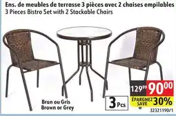 Sushi Shop 3 Pieces Bistro Set with 2 Stackable Chairs offer