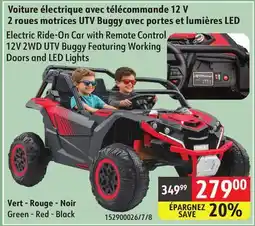 Sushi Shop Electric Ride-On Car with Remote Control 12V 2WD UTV Buggy Featuring Working Doors and LED Lights offer