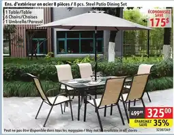 Sushi Shop 8 pcs. Steel Patio Dining Set offer