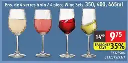Sushi Shop 4 piece Wine Sets 350, 400 offer