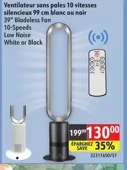 Sushi Shop 39 Bladeless Fan 10-Speeds Low Noise White or Black offer