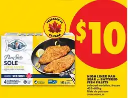 No Frills HIGH LINER PAN SEAR OR BATTERED FISH FILLETS offer
