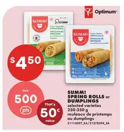 No Frills SUMM! SPRING ROLLS OR DUMPLINGS offer