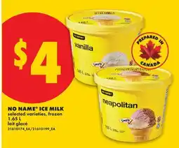 No Frills NO NAME ICE MILK offer