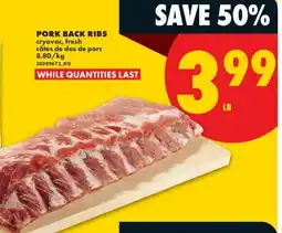 No Frills PORK BACK RIBS offer