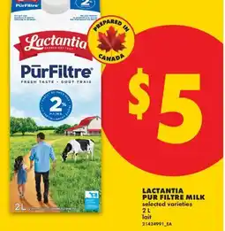 No Frills LACTANTIA PUR FILTRE MILK offer