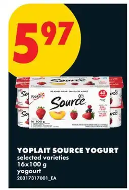 No Frills YOPLAIT SOURCE YOGURT offer