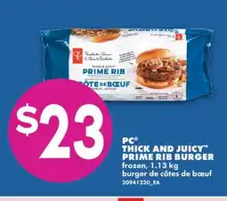 No Frills PC THICK AND JUICY PRIME RIB BURGER offer
