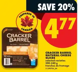 No Frills CRACKER BARREL NATURAL CHEESE SLICES offer