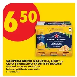 No Frills SANPELLEGRINO NATURALI, LIGHT or CIAO SPARKLING FRUIT BEVERAGES offer