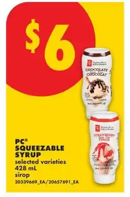 No Frills PC SQUEEZABLE SYRUP offer