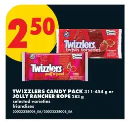 No Frills TWIZZLERS CANDY PACK, 311-454 G OR JOLLY RANCHER ROPE, 283 G offer