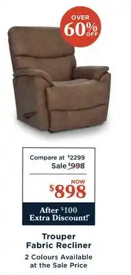 La Z Boy Trouper Fabric Recliner offer