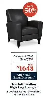 La Z Boy Scarlett Leather High Leg Lounger offer