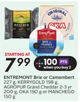 Sobeys ENTREMONT Brie or Camembert offer