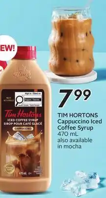 Sobeys TIM HORTONS Cappuccino Iced Coffee Syrup offer