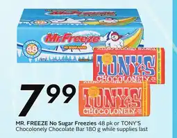 Sobeys MR. FREEZE No Sugar Freezies offer