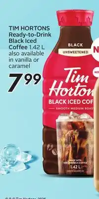 Sobeys TIM HORTONS Ready-to-Drink Black Iced Coffee offer