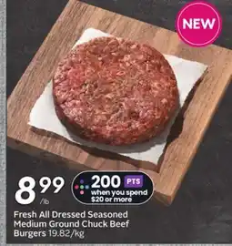 Sobeys Fresh All Dressed Seasoned Medium Ground Chuck Beef Burgers offer