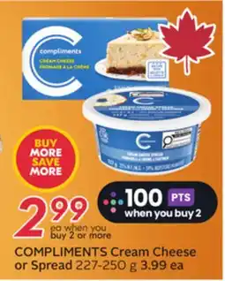 Sobeys COMPLIMENTS Cream Cheese or Spread offer