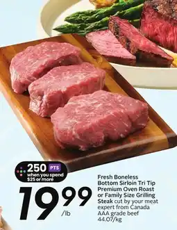 Sobeys Fresh Boneless Bottom Sirloin Tri Tip Premium Oven Roast or Family Size Grilling Steak offer