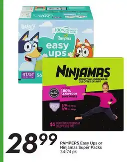 Sobeys PAMPERS Easy Ups or Ninjamas Super Packs offer