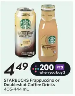 Sobeys STARBUCKS Frappuccino or Doubleshot Coffee Drinks offer