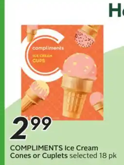 Sobeys COMPLIMENTS Ice Cream Cones or Cuplets offer