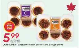 Sobeys COMPLIMENTS Pecan or Raisin Butter Tarts offer