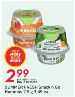 Sobeys SUMMER FRESH Snack'n Go Hummus offer