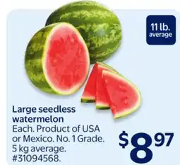 Walmart Large seedless watermelon offer