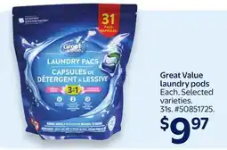 Walmart Great Value laundry pods offer