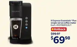 Walmart K.Express Essentials Plus single-serve coffee maker offer