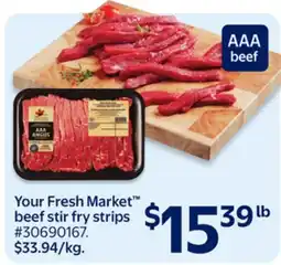 Walmart Your Fresh Market beef stir fry strips offer