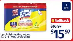 Walmart Lysol disinfecting wipes offer