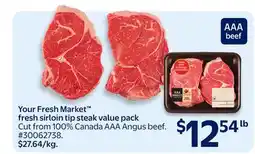 Walmart Your Fresh Market fresh sirloin tip steak value pack offer
